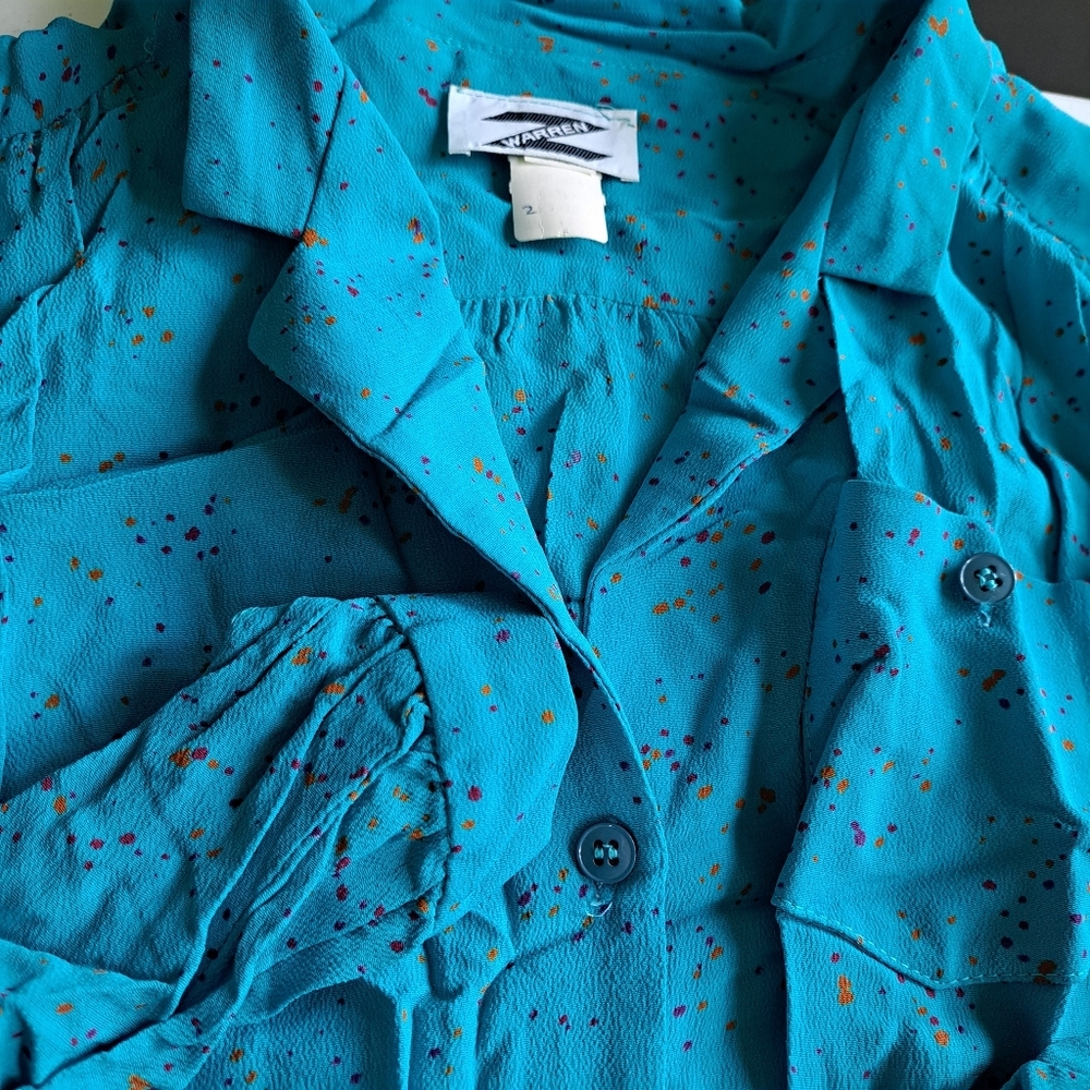 Vintage Z Warren Turquoise Jumpsuit - Picture 6 of 9